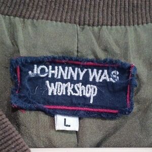 Johnny Was Olive Green Embroidered Bomber Jacket